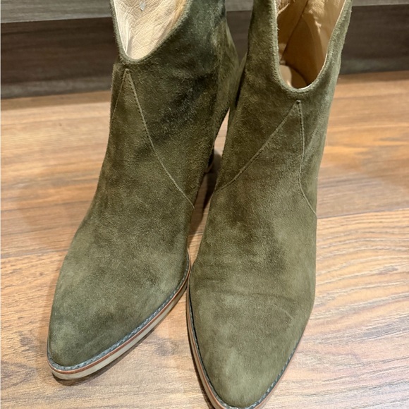 Lolacruz Suede Elegant Olive Green Ankle Booties 40 - Picture 5 of 10